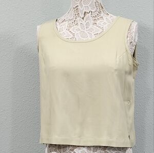 Pinapple Moon 100% Silk Yellow Or Tan Tank Top